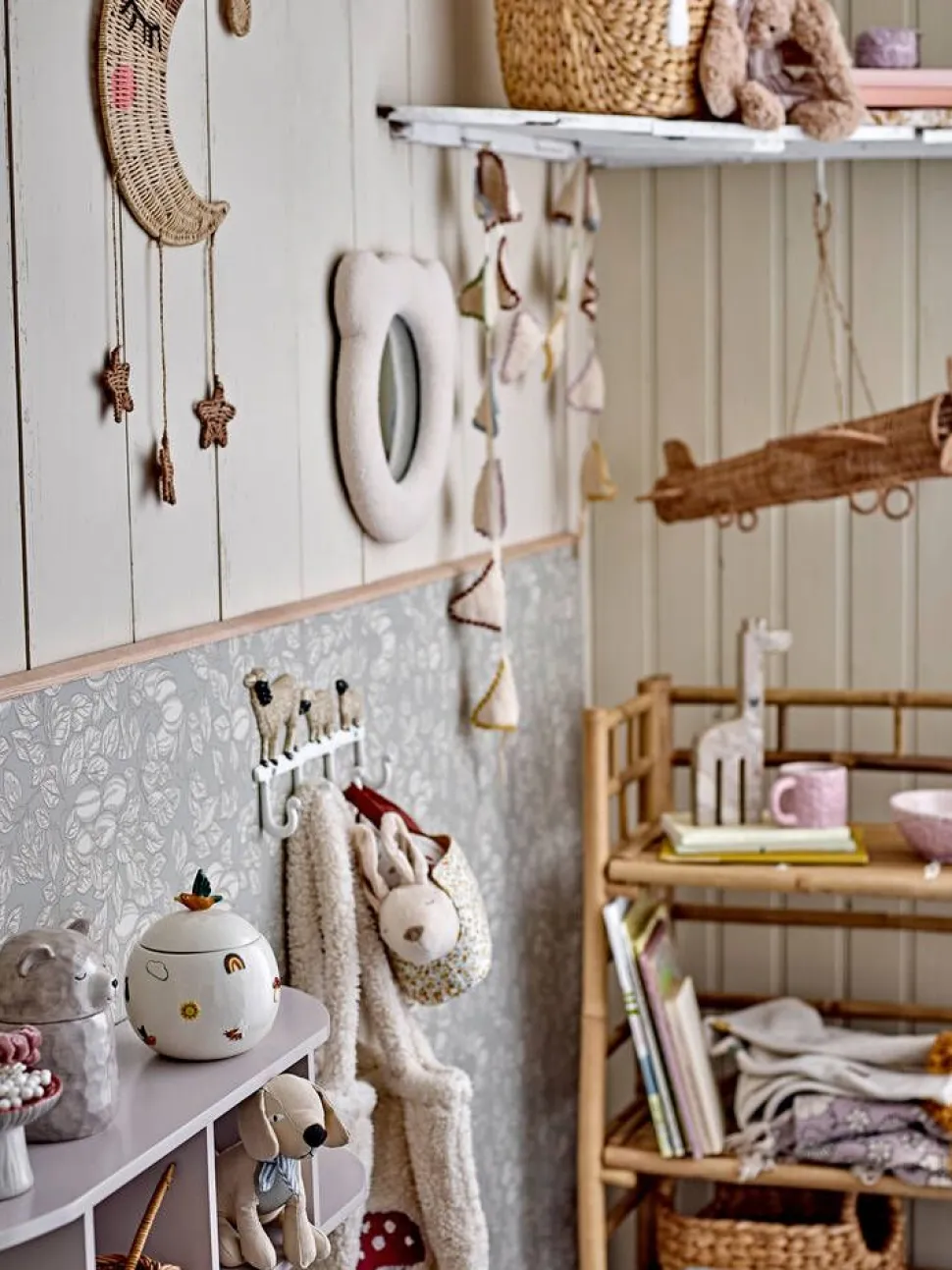 Bloomingville Mini purkki Agnes kannella valkoinen