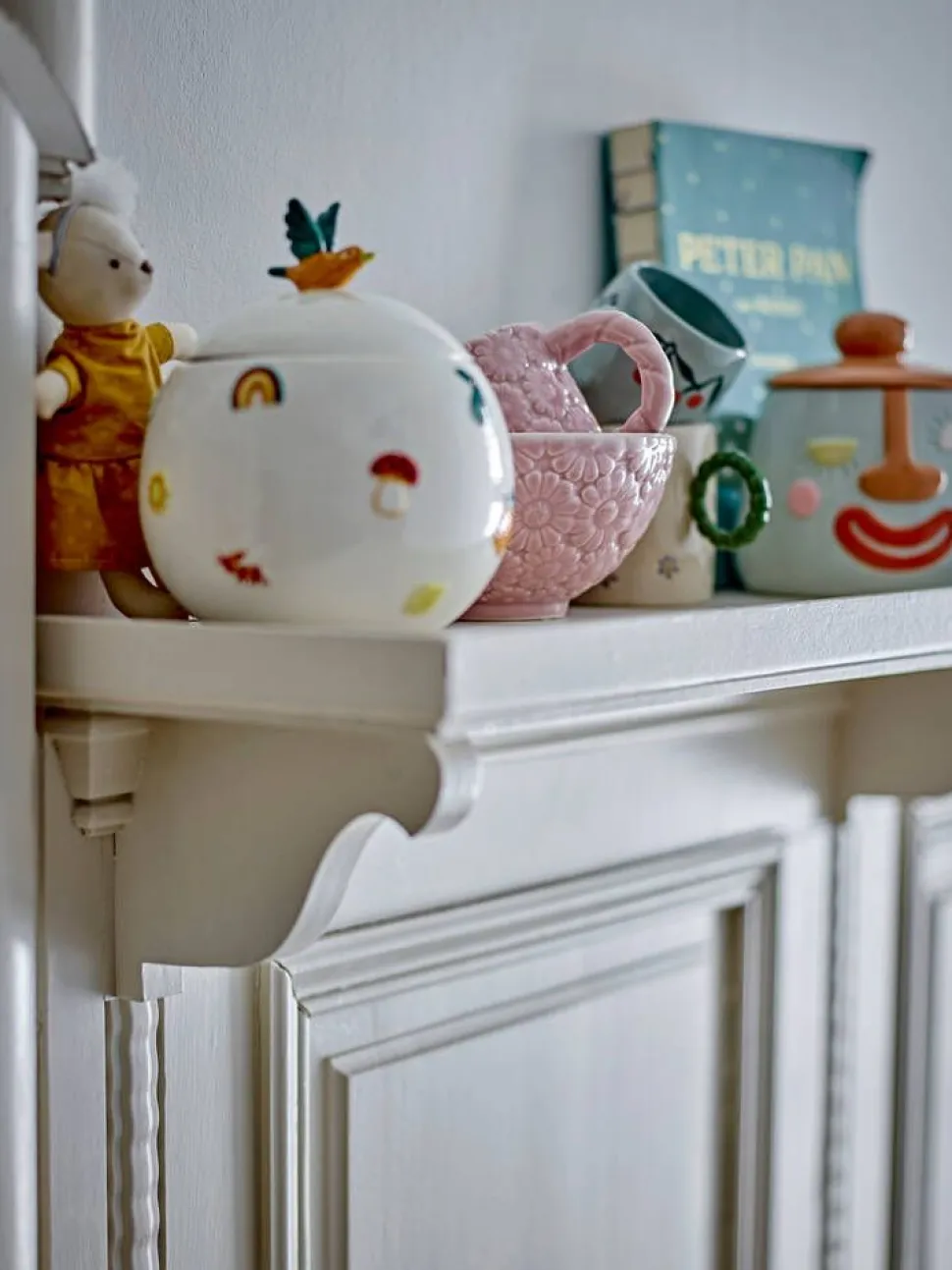 Bloomingville Mini purkki Agnes kannella valkoinen