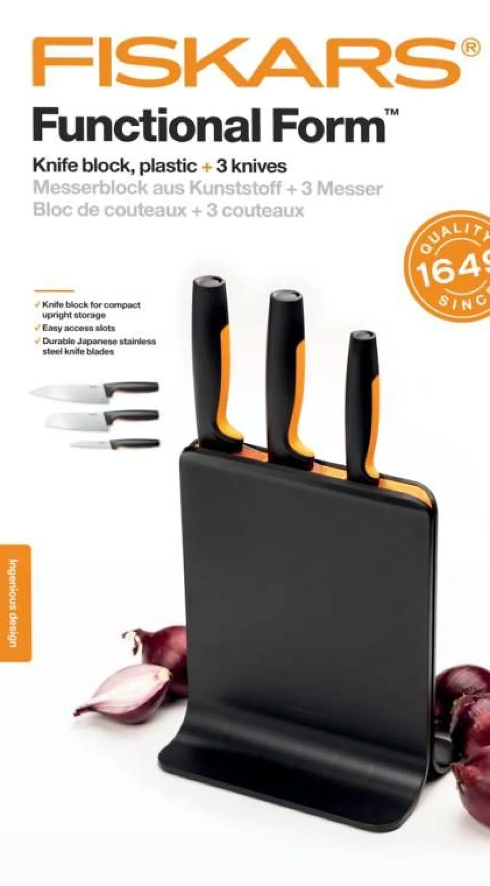 Fiskars Functional Form veitsitukki muovi (sis. 3 veistä)