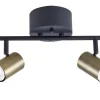 Heat kattospotti Gold Tube 2-osainen tanko kulta-musta