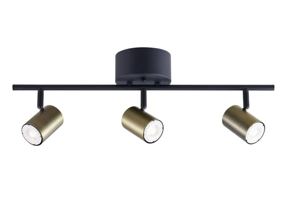 Heat kattospotti Gold Tube 3-osainen tanko kulta-musta