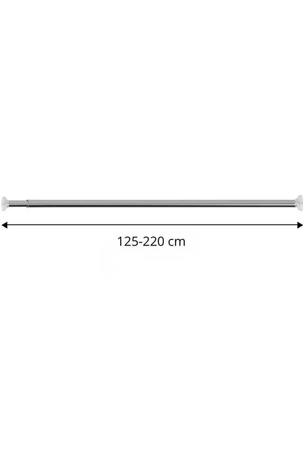 Ihanin suihkuverhotanko 125-220 cm hopea