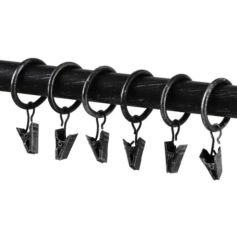 Ihanin verhorenkaat nipistimellä 25/32 mm mustakulta