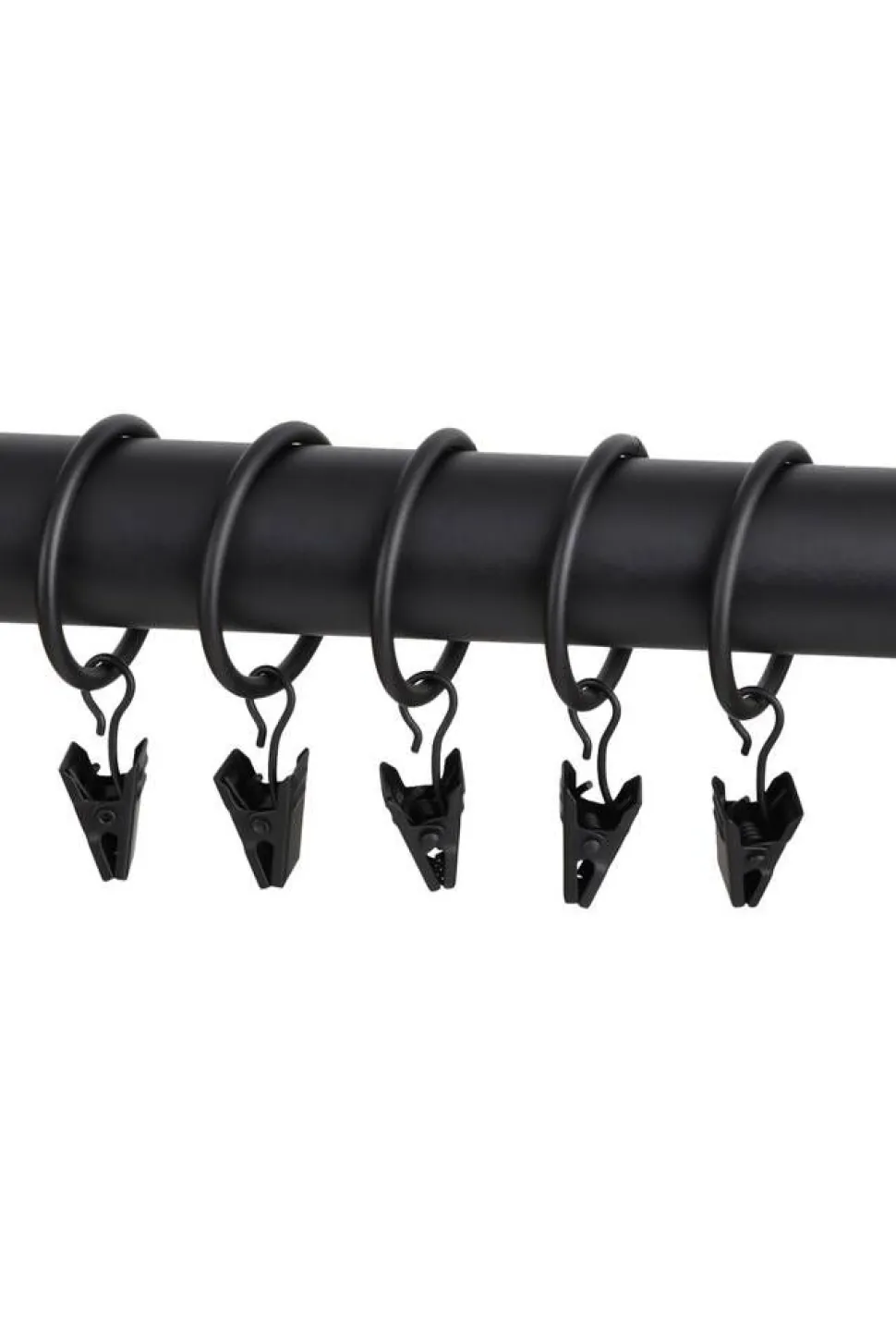 Ihanin verhorenkaat nipistimellä 25/32 mm mattamusta