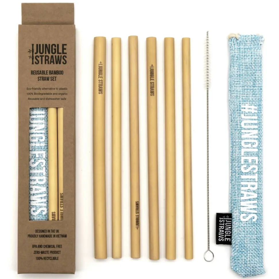 Jungle Straw Bambupillisetti 6 kpl