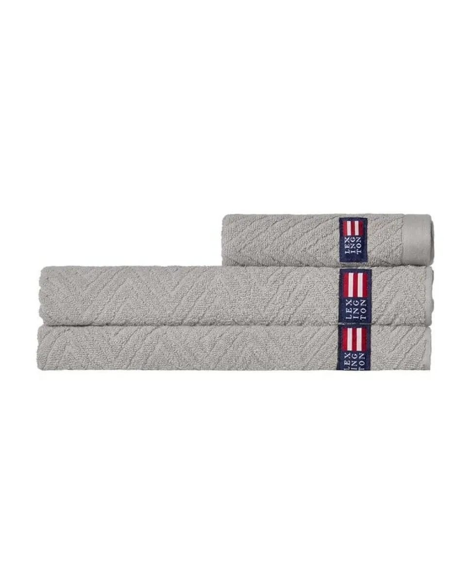 Lexington pyyhe 70x130 cm herringbone harmaa