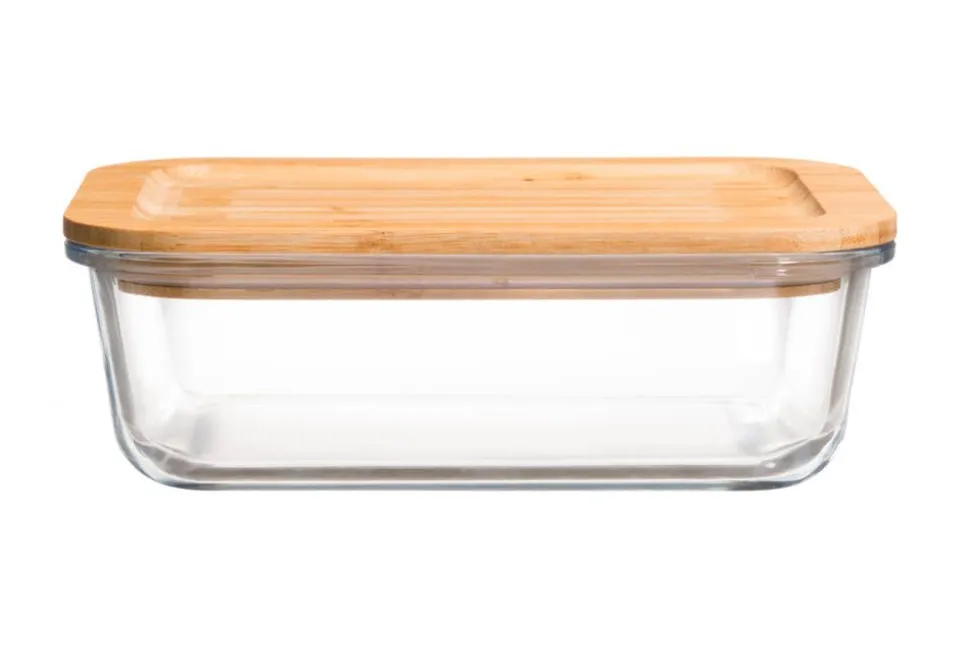 Maku säilytysrasia 1,04 L lasi/bambu