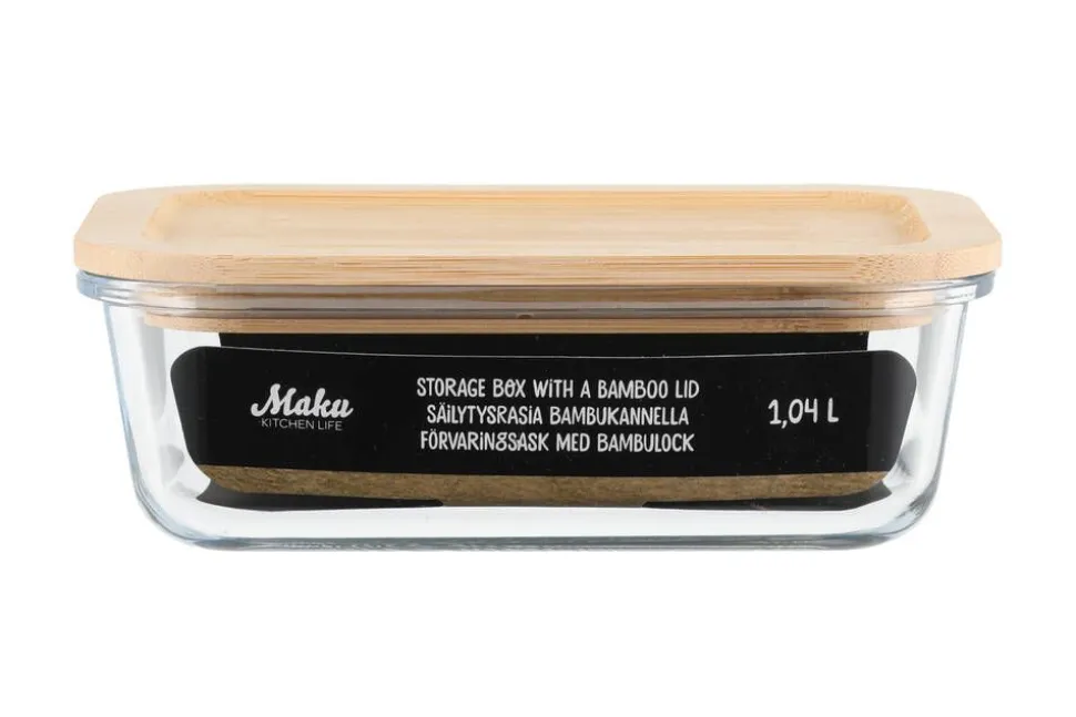 Maku säilytysrasia 1,04 L lasi/bambu