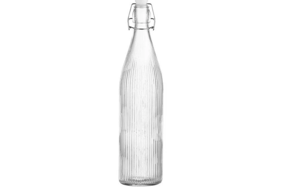 Marjukka lasipullo patenttikorkilla pystyraidat 1100 ml