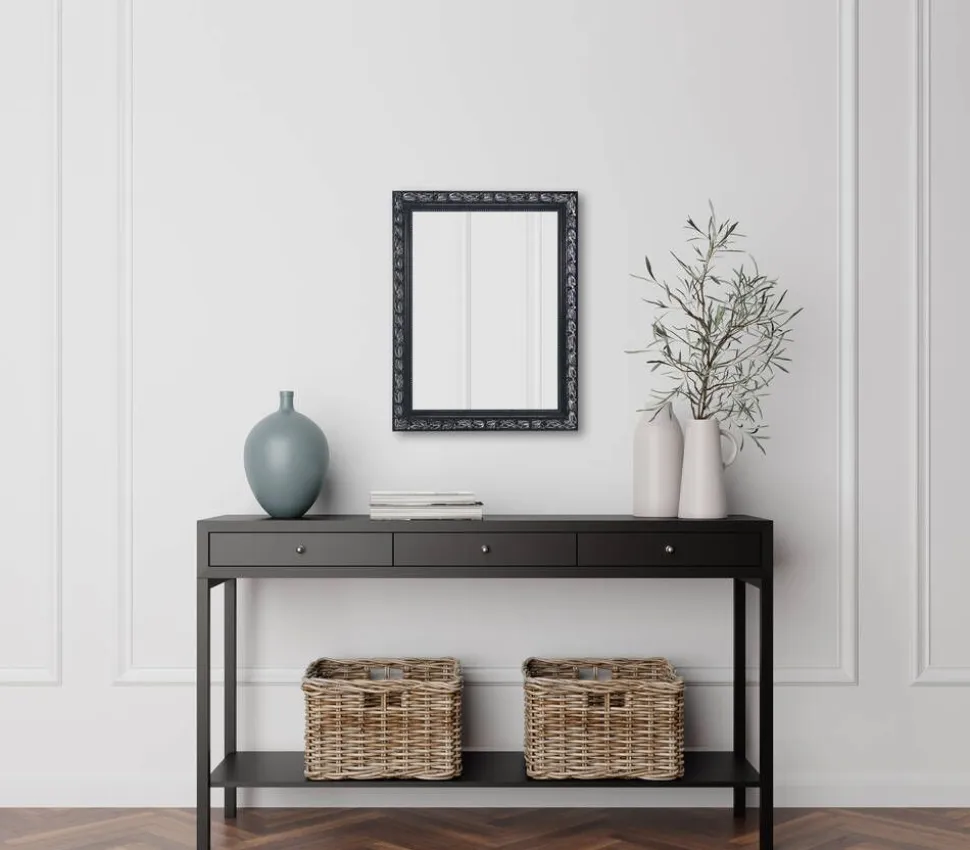 Mirrors and More peili Tanja 55 x 70 cm musta/hopea