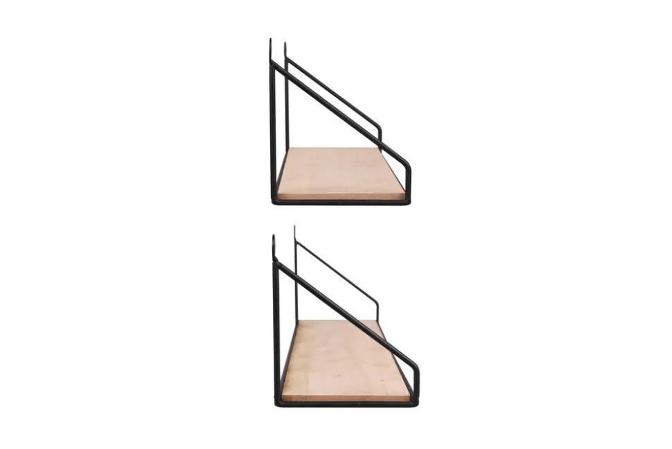 Mirrors and More seinähylly Dana musta/puu 2-pack