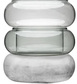 Muurla Rinkeli kynttilälyhty/maljakko harmaa 18,5 cm