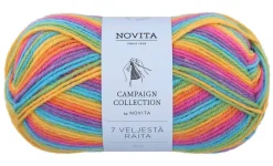 Novita 7 Veljestä Raita lanka 100 g sateenkaari 980