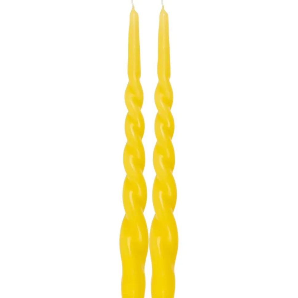 Pentik kruunukynttilä Kierre 28 cm keltainen 2kpl/pkt