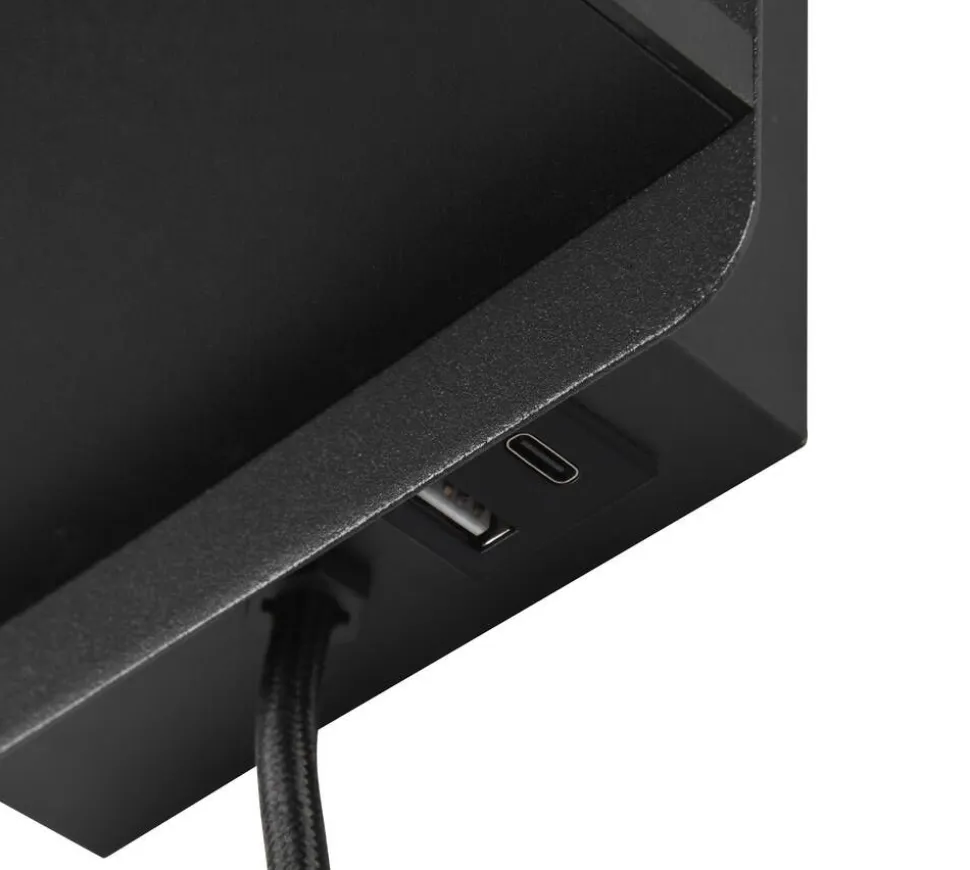 Trio Lighting Comfort seinävalaisin E14 mattamusta latausase
