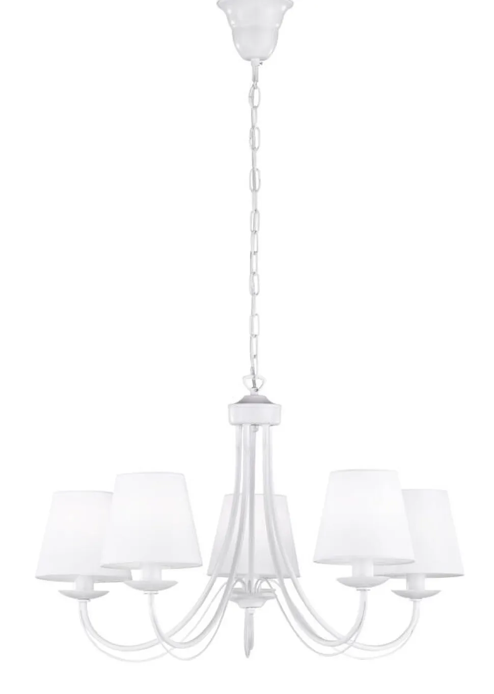Trio Lighting kattokruunu Cortez 5-os E14 mattavalkoinen