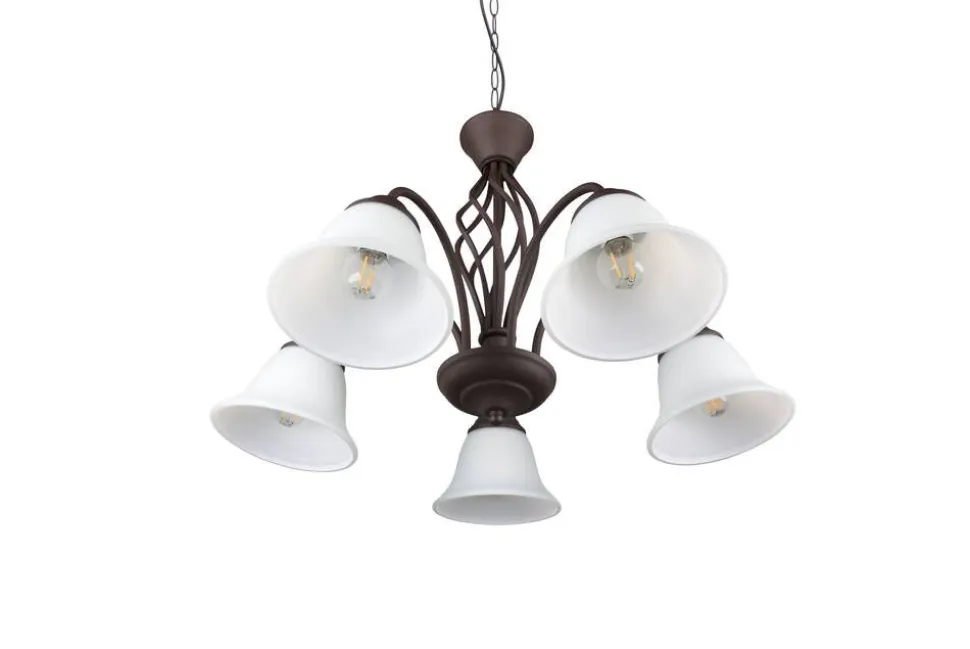 Trio Lighting kattokruunu Rustica 5-os E27 rustiikki