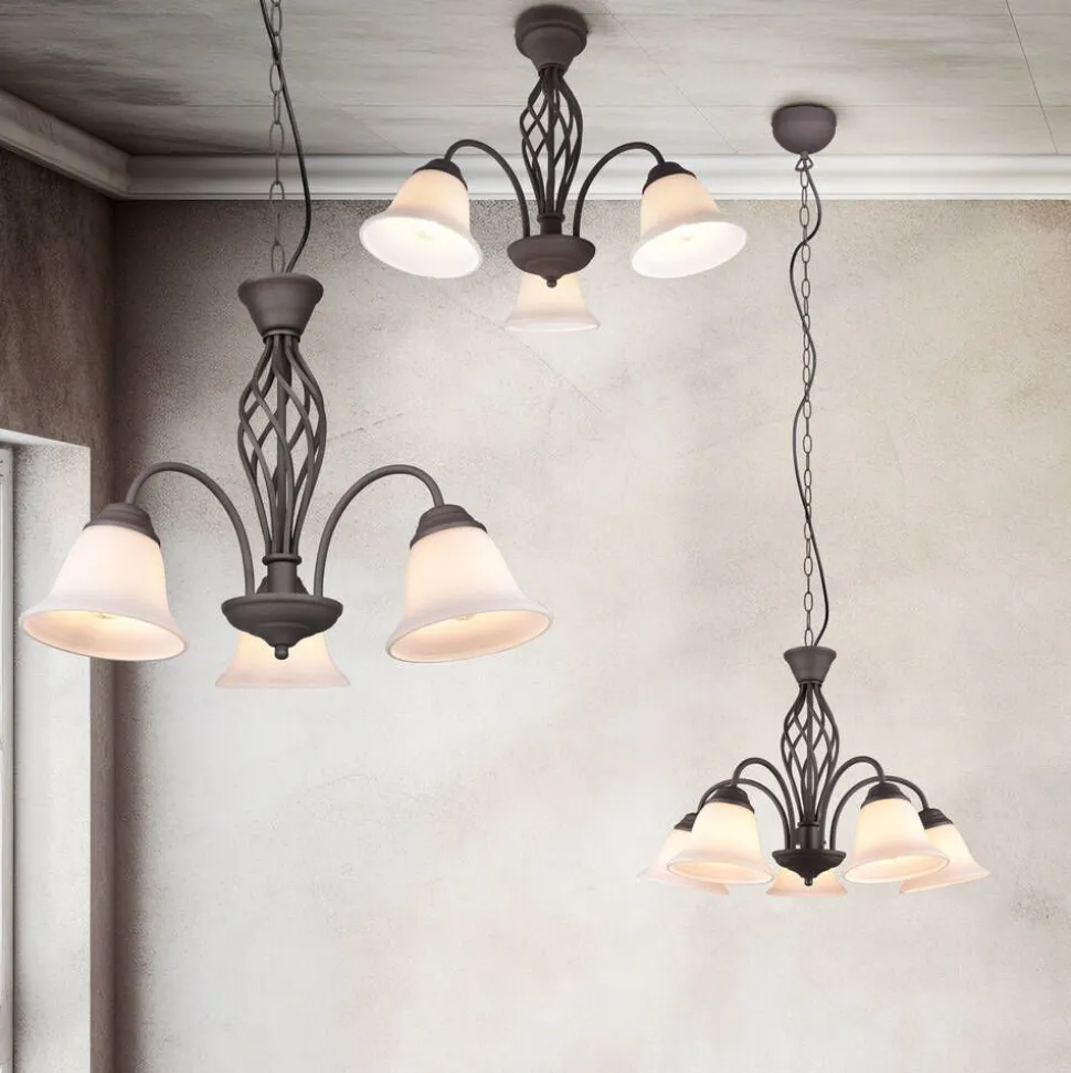 Trio Lighting kattokruunu Rustica 5-os E27 rustiikki