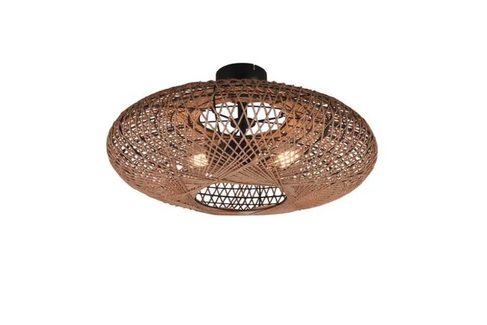 Trio Lighting kattovalaisin Hedda 2xE27 mattamusta/sisal