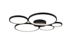 Trio Lighting kattovalaisin Rondo LED 5-os mattamusta