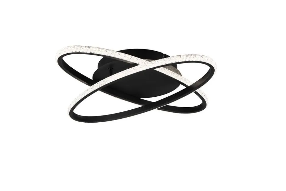 Trio Lighting LED kattovalaisin Lane mattamusta/kristalliefe
