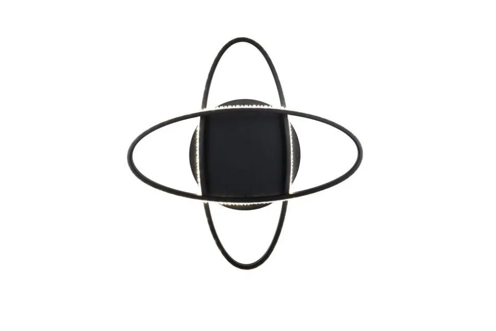 Trio Lighting LED kattovalaisin Lane mattamusta/kristalliefe