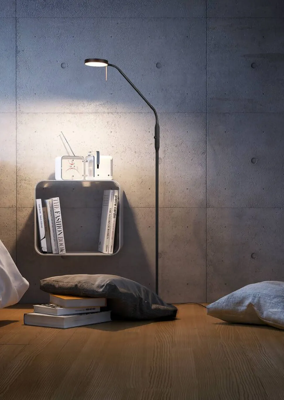 Trio Lighting LED lattiavalaisin Monza mattamusta