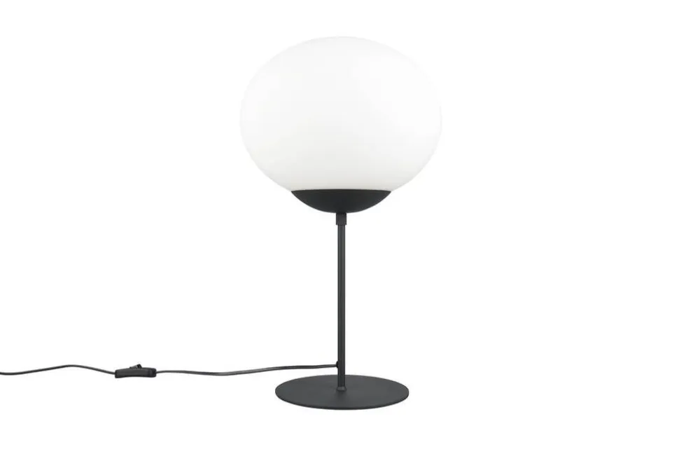 Trio Lighting pöytävalaisin Fomento E27 mattamusta/valkoinen