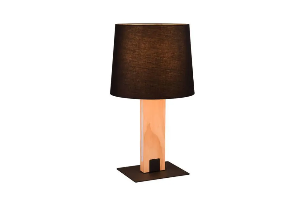 Trio Lighting pöytävalaisin Rahul LED + E27 puu/musta