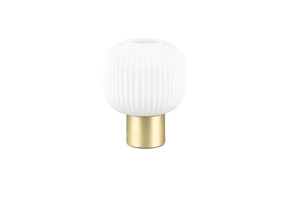 Trio Lighting pöytävalaisin Diva E27 mattamessinki/valkoinen