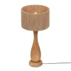 Trio Lighting pöytävalaisin Toba E27 puu/beige
