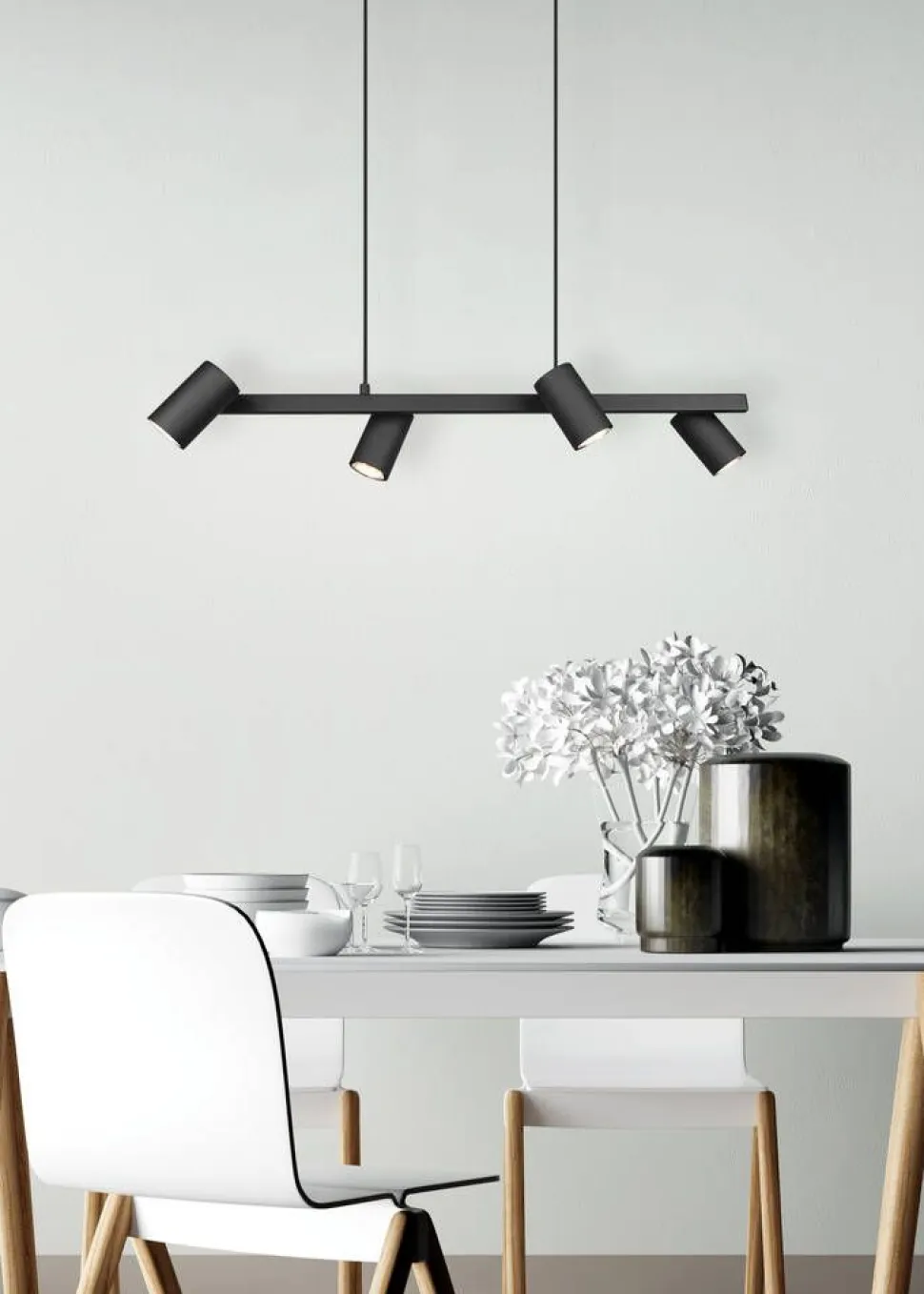 Trio Lighting riippuvalaisin Marley 4-os 80 cm GU10 mattamus