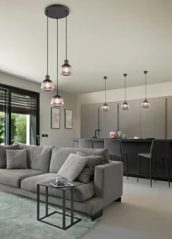 Trio Lighting riippuvalaisin Tarifa 1-os E27 mattamusta/krom