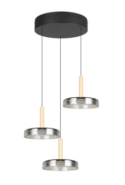 Trio Lighting riippuvalaisin Celeste LED 3-os mattamusta/kro