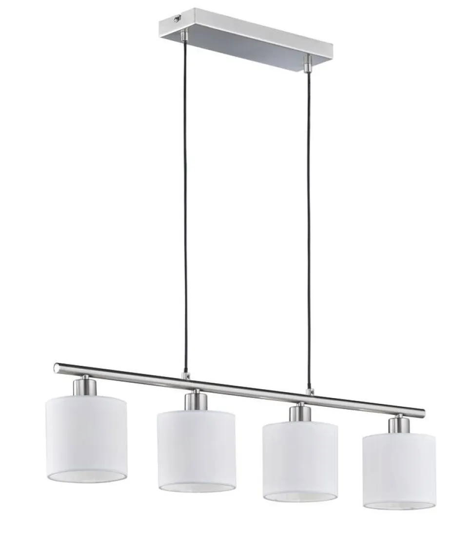 Trio Lighting riippuvalaisin Tommy 4xE14 harjattu teräs/valk