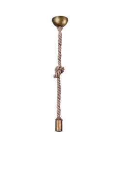 Trio Lighting riippuvalaisin Rope 1-os E27 antiikkimessinki
