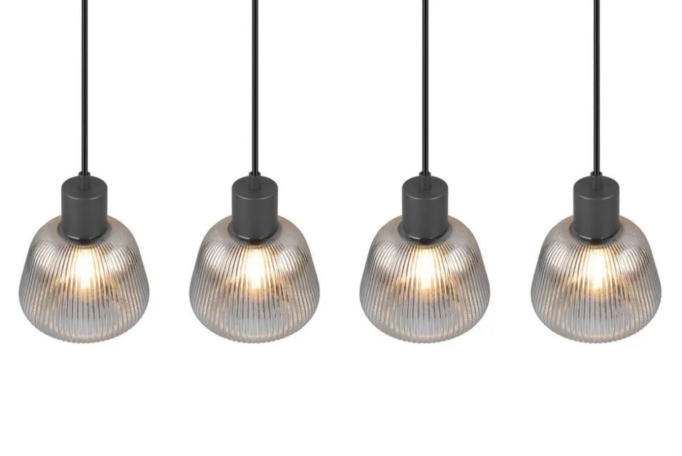 Trio Lighting riippuvalaisin Tarifa 4-os E27 mattamusta/krom