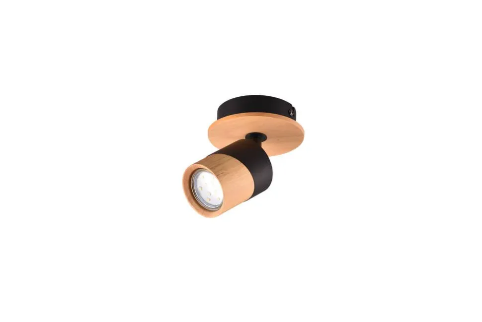Trio Lighting spottivalaisin Aruni 1-os GU10 puu/mattamusta