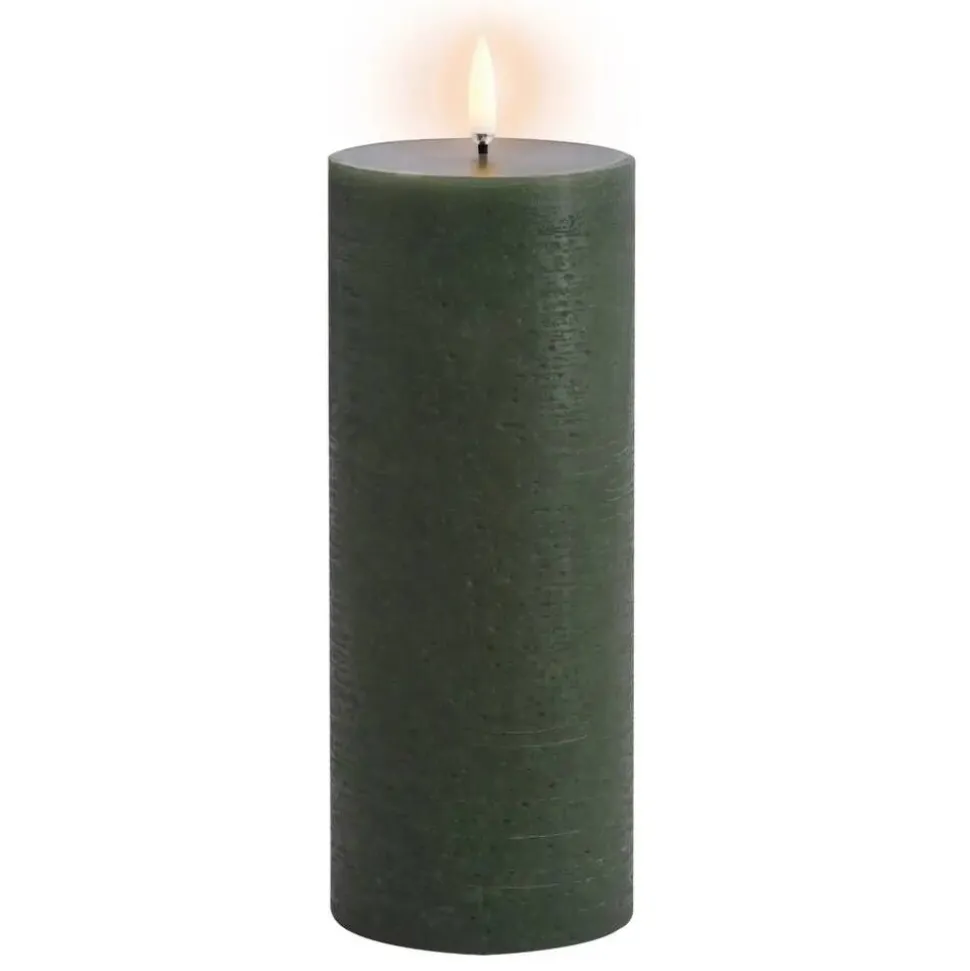 Uyuni LED-kynttilä 7,8x20,3 cm Olive green Rustic