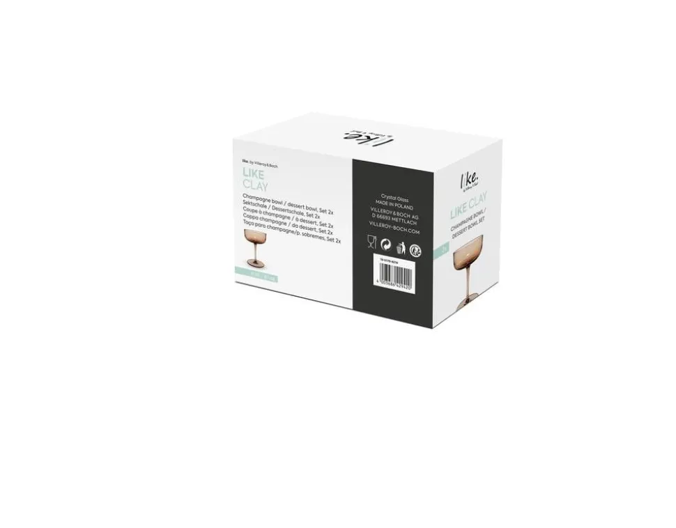 Villeroy&Boch Like Samppanjalasisetti 9x12 cm 0,1l Clay 2-os.