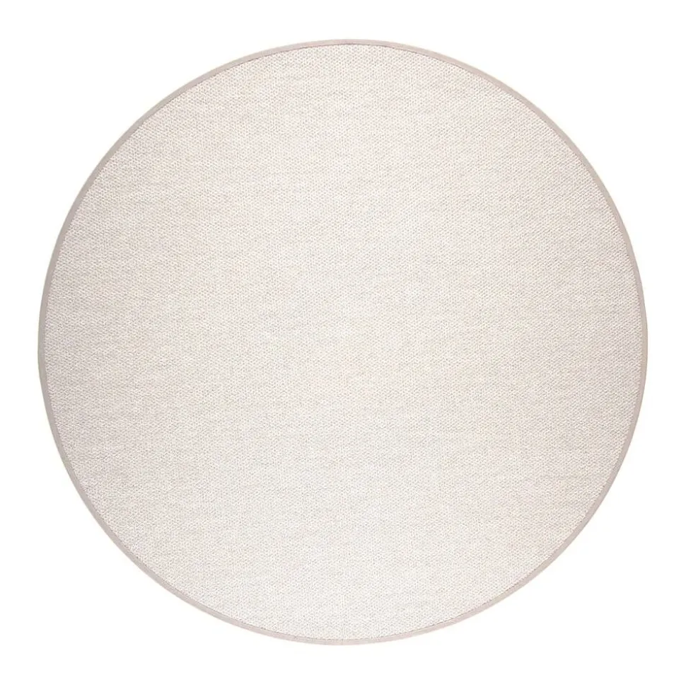 VM-Carpet Aho 72 beige, kapea pellavakantti Ø 160 cm