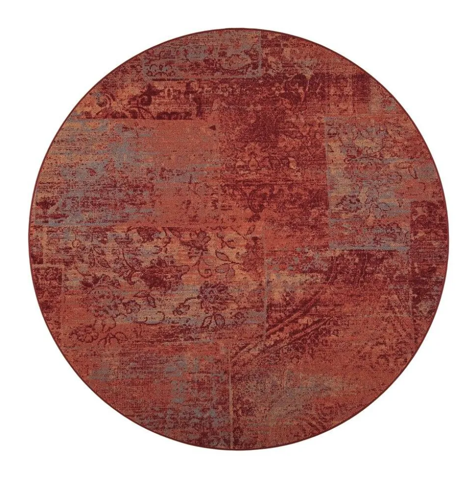 VM-Carpet matto Rustiikki ø 200 cm 14 puna-oranssi